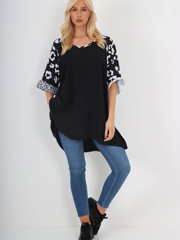 Miss Bold – wholesale Tunic – Women’s – Italian Animal Printed Sleeve Tunic Top4