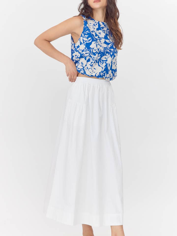 Ana Poplin A-linjeformad Midikjol för wholesale av Greylin