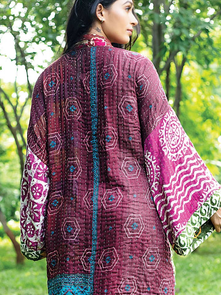Sevya Handmade - Wholesale Robe - Women's - Kantha Kimono Robe8