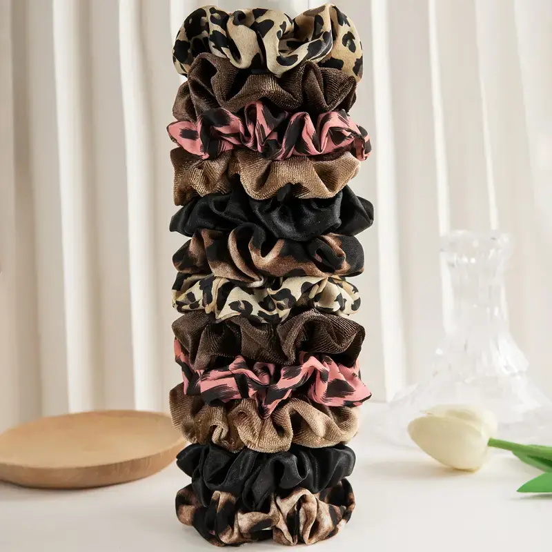 Kids4trendy – wholesale Scrunchie - Dam – SILK scrunchies Diamond Leopard6