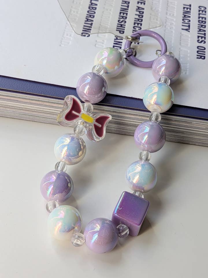 Adorable Purple Beaded Phone Strap/Cute Phone Accessories for wholesale by Cutepaws Phone Case