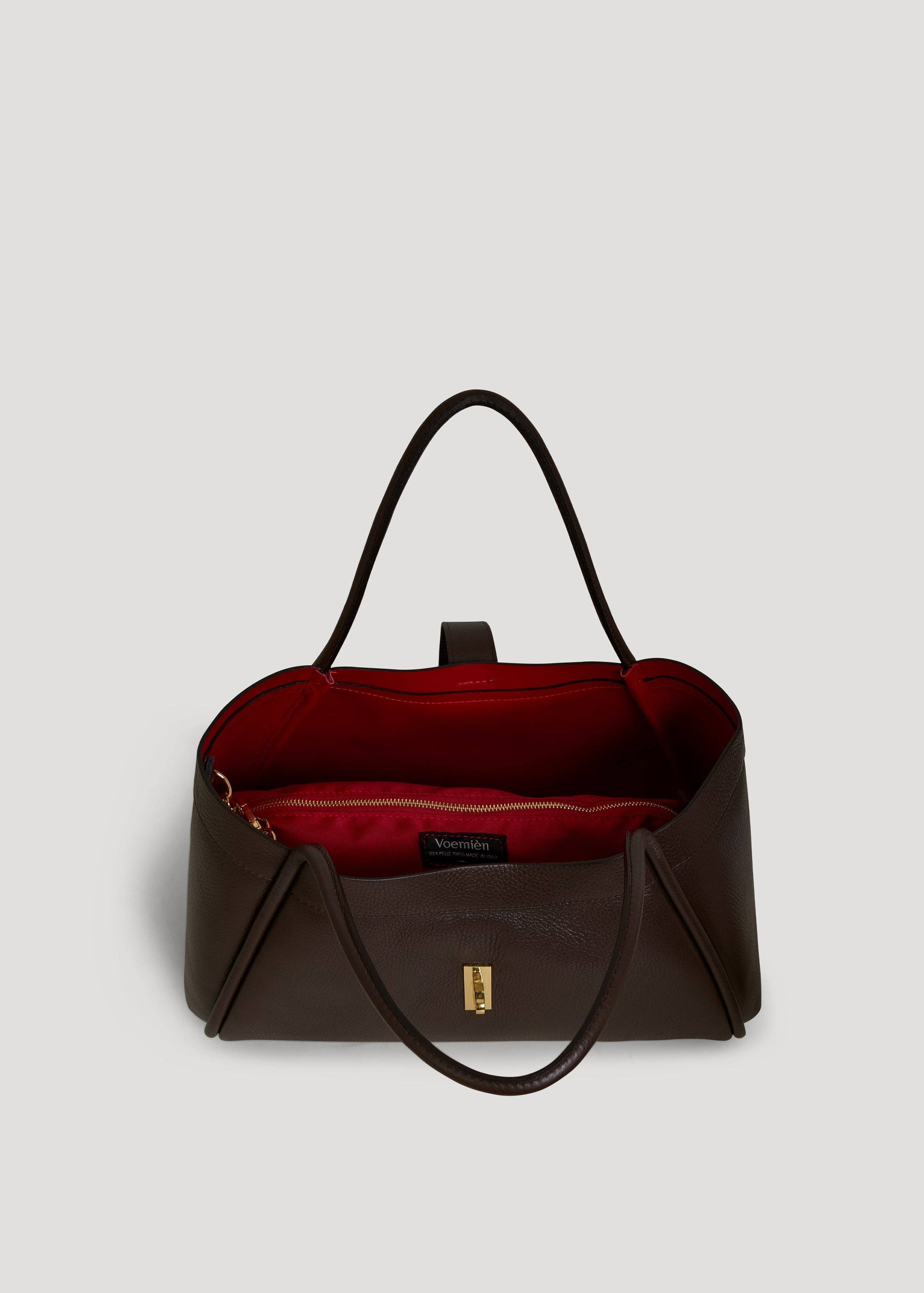 Voemièn - Wholesale Top Handle Bag - Women's - Mayfair Bag in Dark Brown Togo Leather5