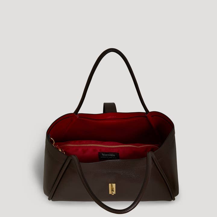 Voemièn - Wholesale Top Handle Bag - Women's - Mayfair Bag in Dark Brown Togo Leather5