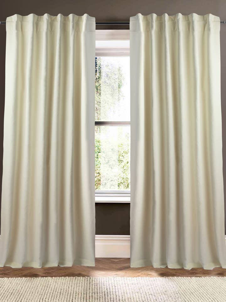 Cortina de Linho 100% Marfim 96" Linho 100% Simples por atacado de Creative Threads, Inc.