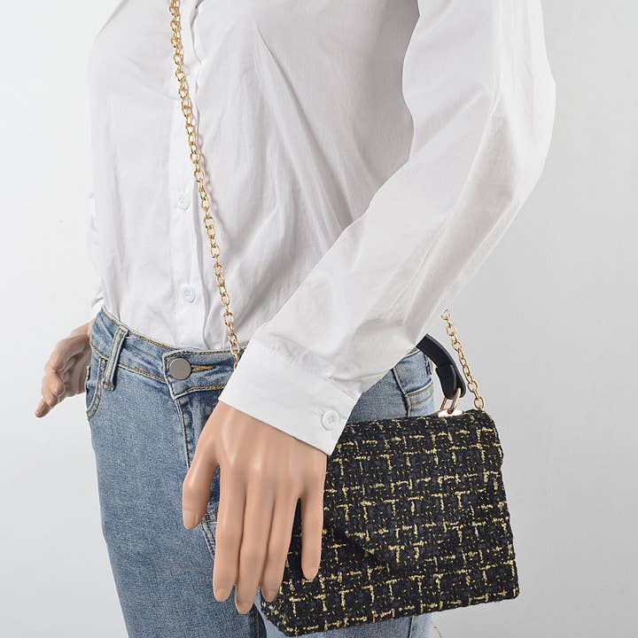 3AM BY H&D ACCESSORIES - Wholesale Top Handle Bag - Women's - Tweed Top Handle Clutch3