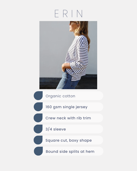 Ivy T – T-shirt – Mulher por atacado – Camiseta Erin Breton em algodão orgânico azul-marinho 3/46
