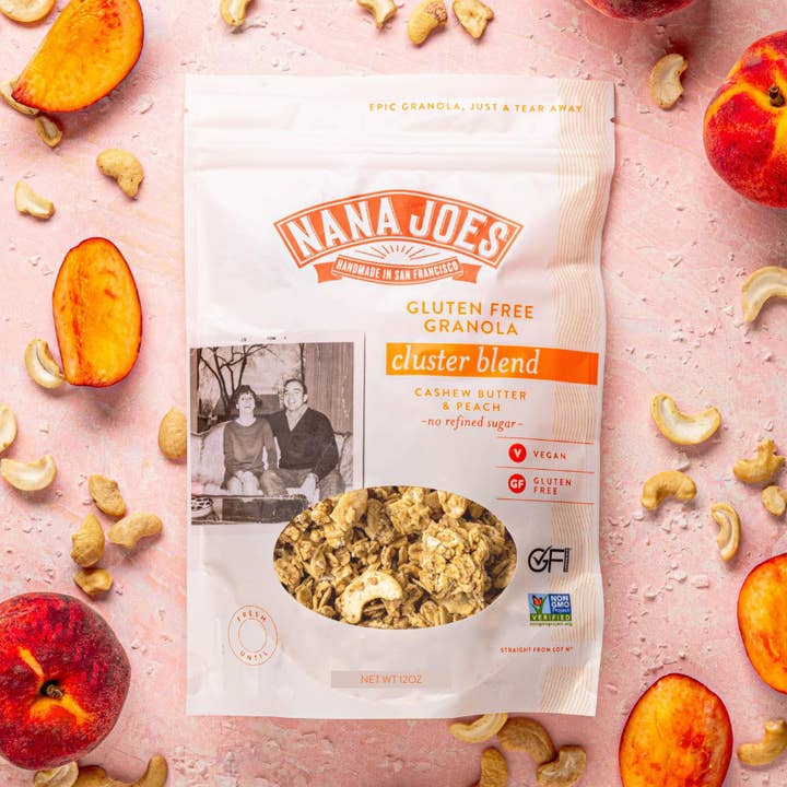 Cluster Blend: Cashew Butter & Peach for wholesale by Nana Joes Granola