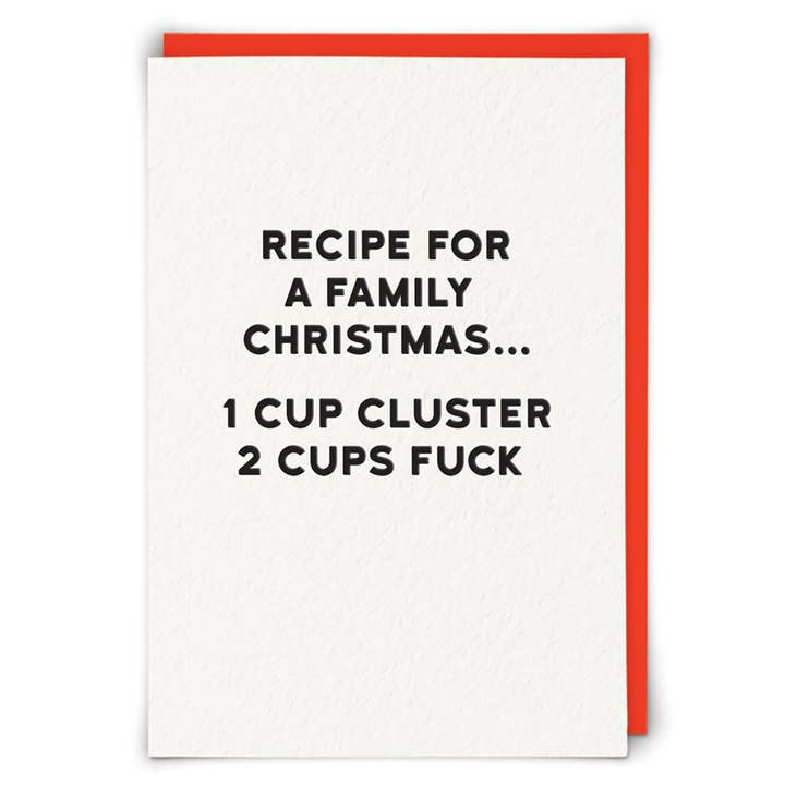 Family Xmas Greeting Card for wholesale by Redback Cards - ALL duties and tariffs paid