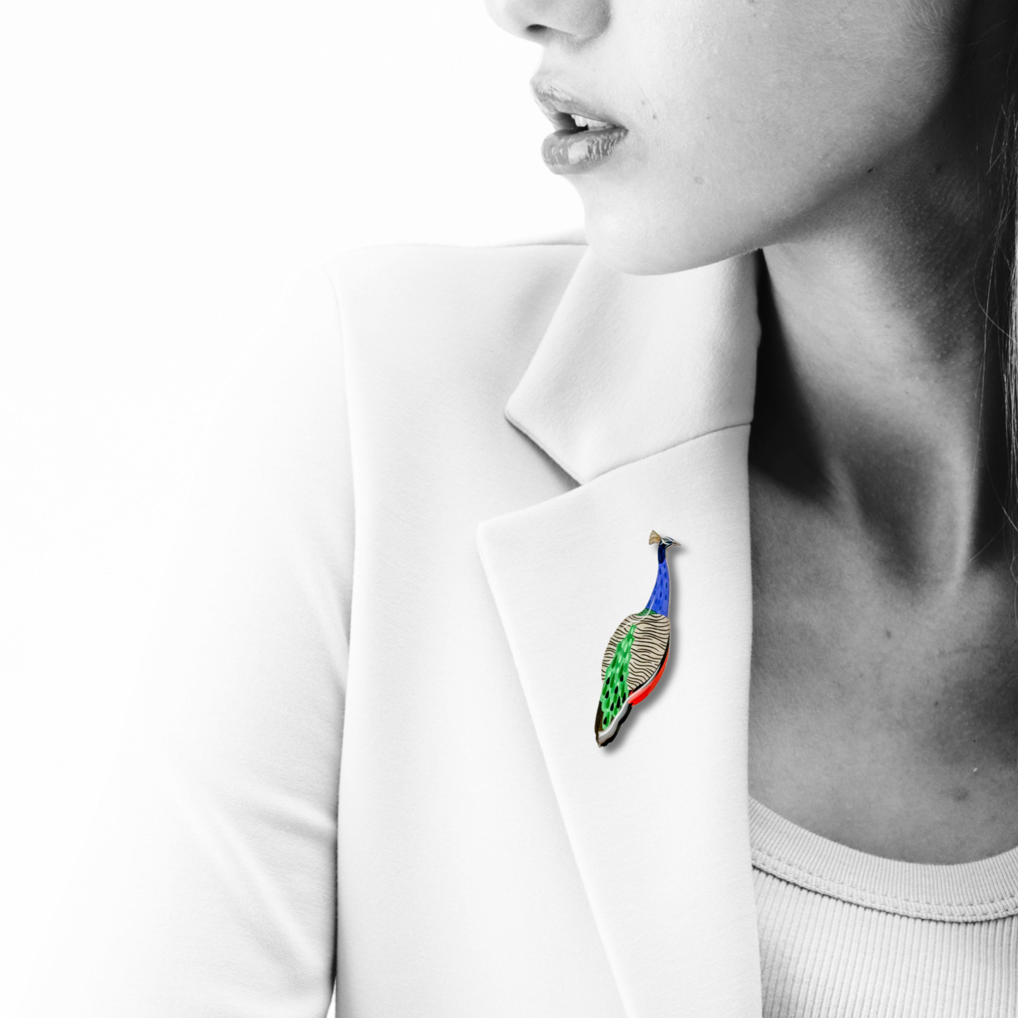 Selatan – Engroshandel Broche – Indisk Peafowl1