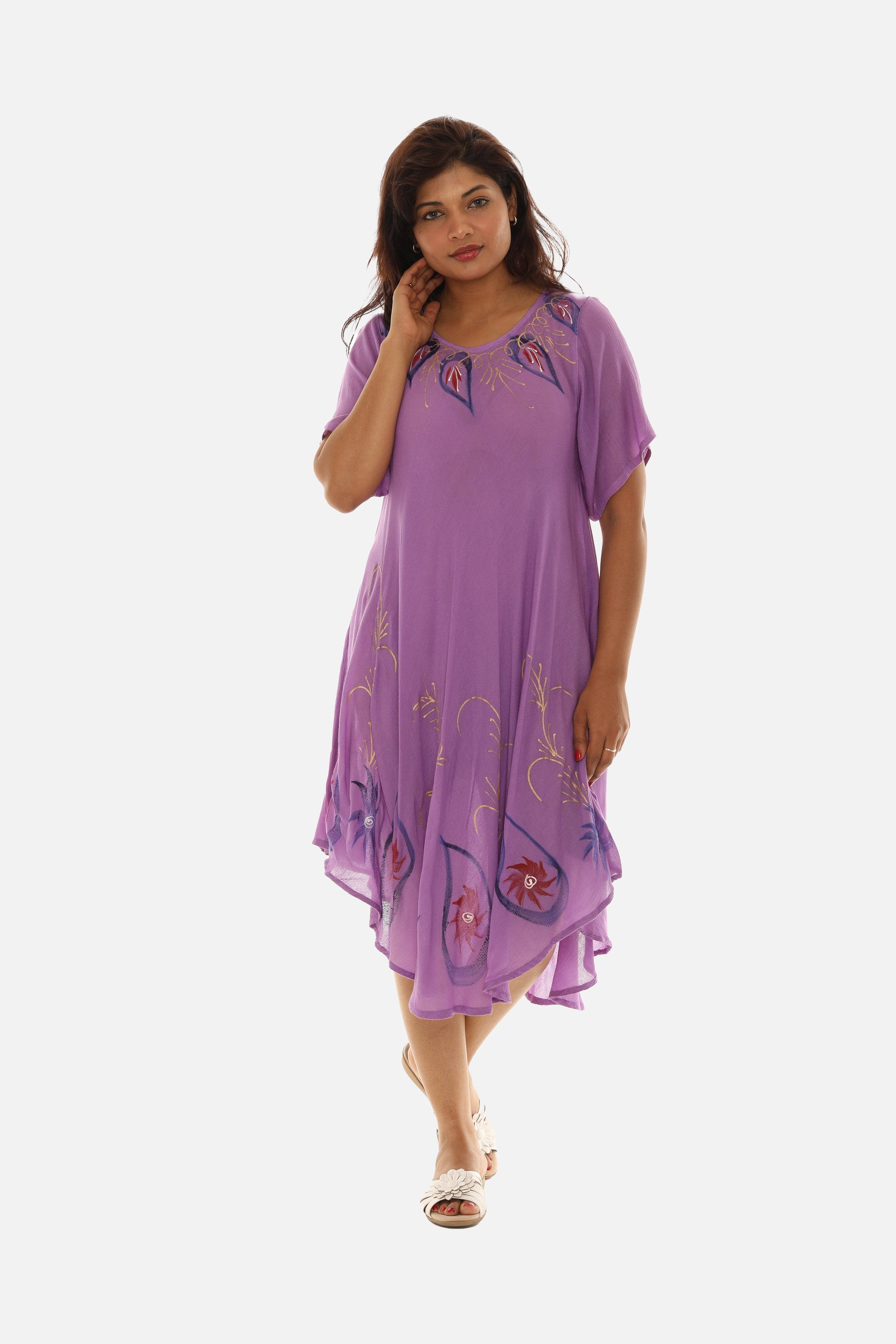 Shoreline Wear. INC - Wholesale Dress - Women's - Rayon Leaf Print Tie Dye Dress0