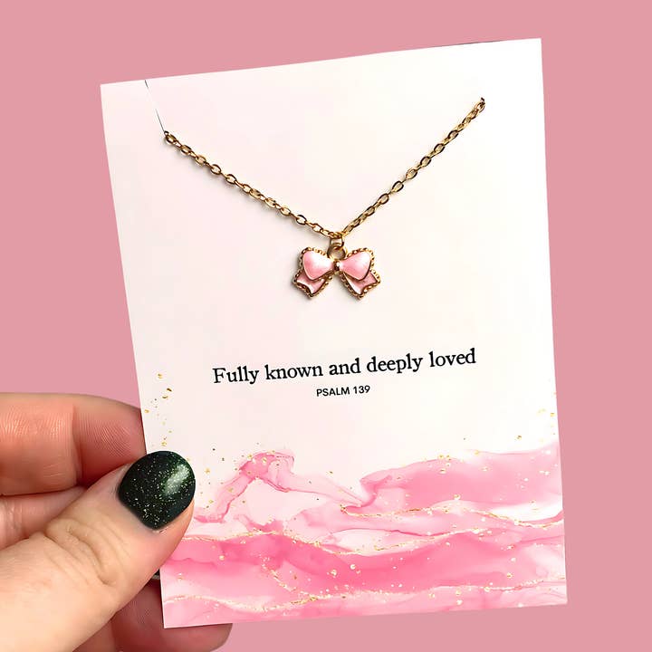 Wild Dogwood Designs - Wholesale Pendant/Charm Necklace - Fully Known Bow Charm Necklace | Christian Jewelry
