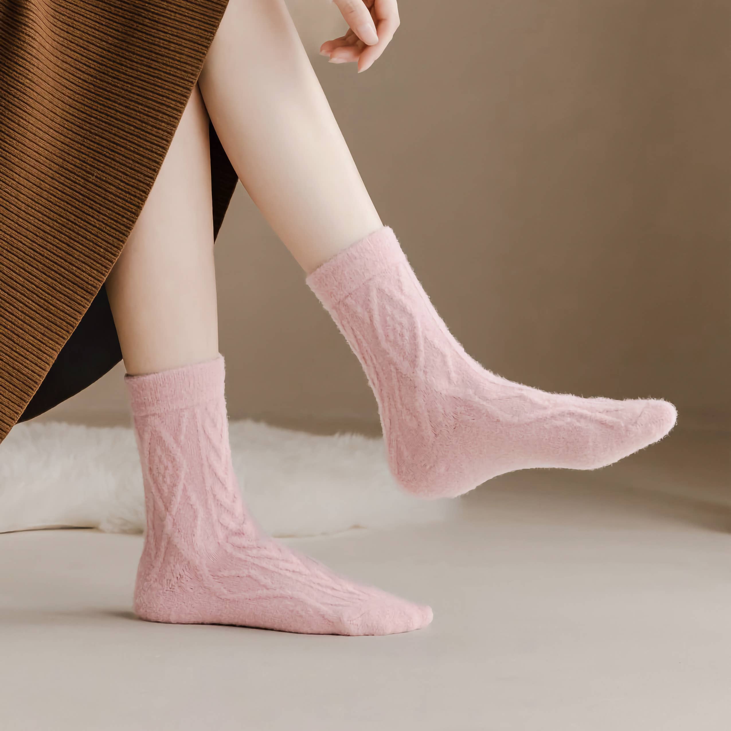 Happy Knits - Wholesale Socks - Women's - Women's Winter Wool Socks - Thick Cable Knit Warm Socks6