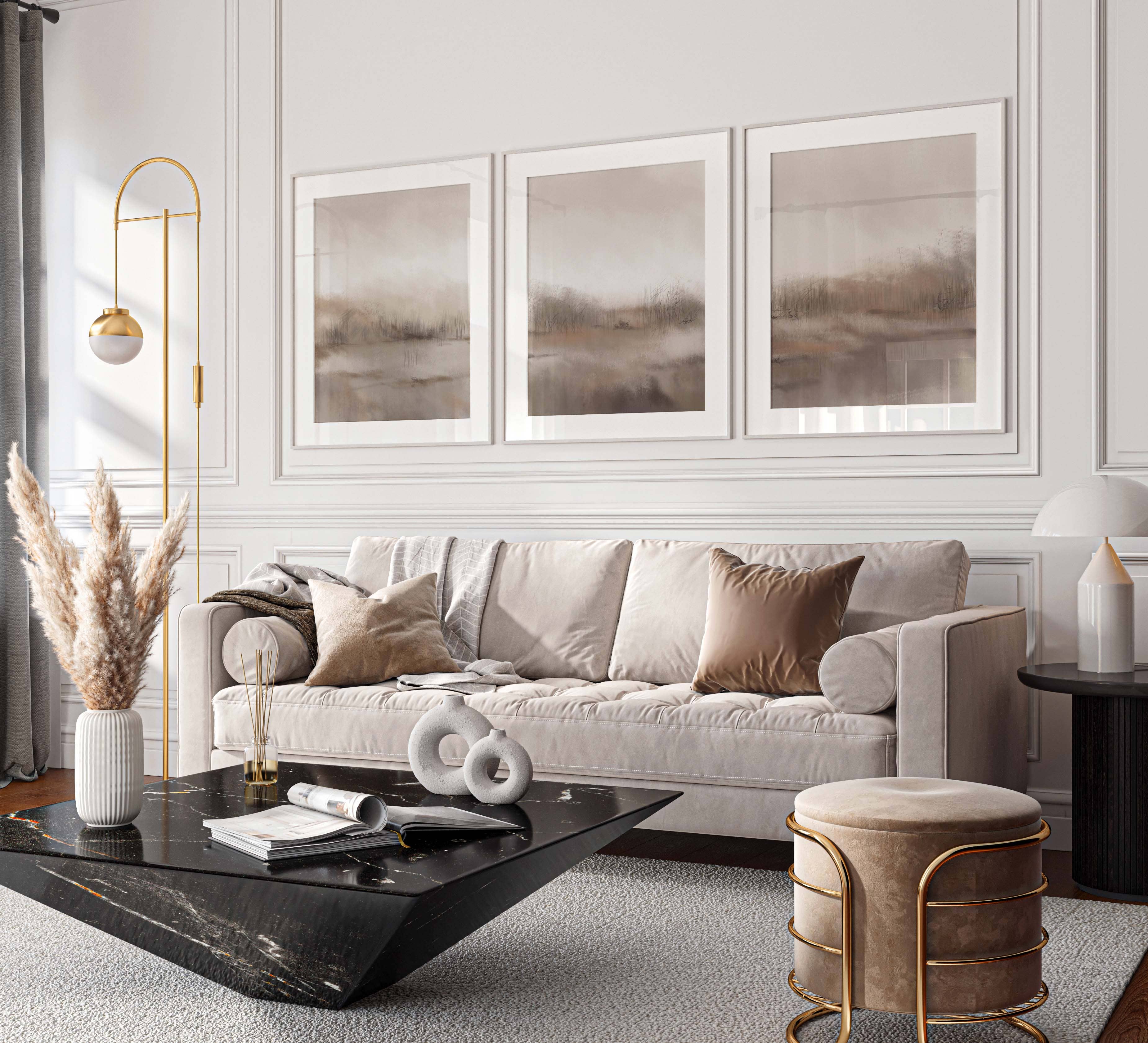 D'LUXE PRINTS - Wholesale Gallery Wall Set - Abe Abstract Set of 3 Prints1