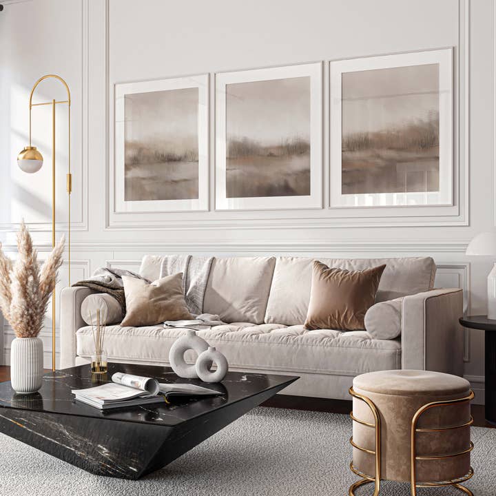 D'LUXE PRINTS - Wholesale Gallery Wall Set - Abe Abstract Set of 3 Prints1