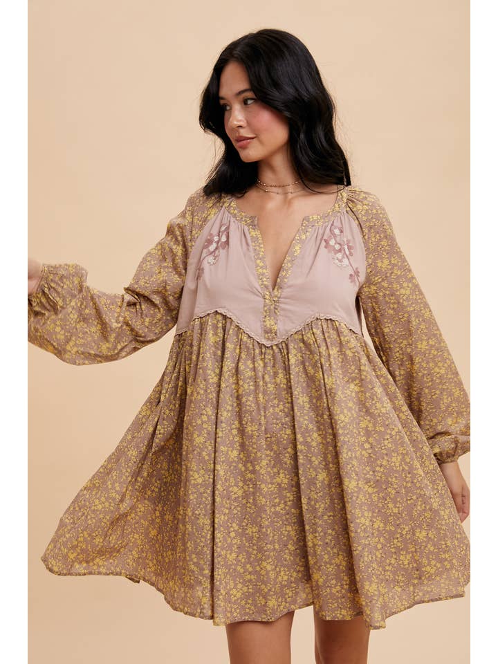 In Loom - Wholesale Dress - Women's - COTTON EMBROIDERED BABYDOLL DRESS