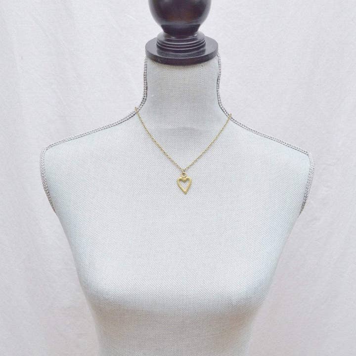 Alora Boutique Inc. - Wholesale Pendant/Charm Necklace - Akoma | Heart Pendant Necklace | Recycled Brass5