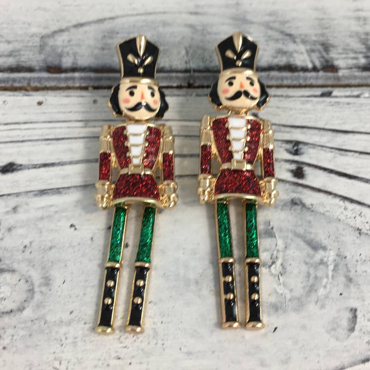 Xmas nutcracker dangle earrings for wholesale by SongLily
