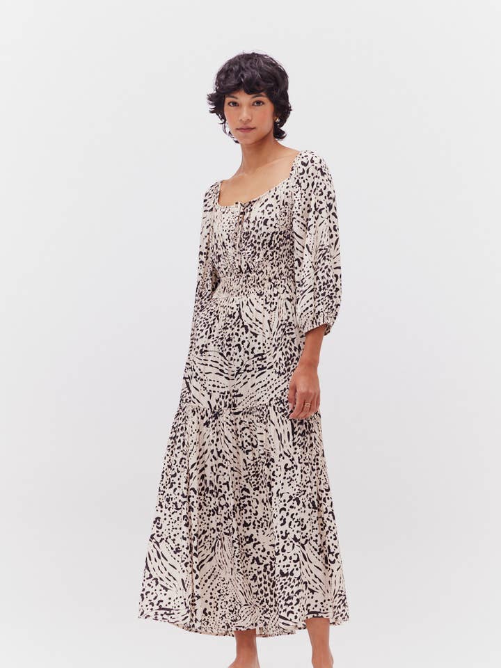 60982MA - PRINTED MIDI DRESS for wholesale by Grade & Gather