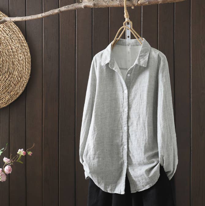 Whisper Mint - Wholesale Shirt - Women's - Double-Layer Cotton Gauze Shirt for Women