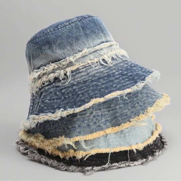 RAW EDGE COLORBLOCK SUN PROTECTION BUCKET HAT_CWAH4215 for wholesale by DOUBLJU