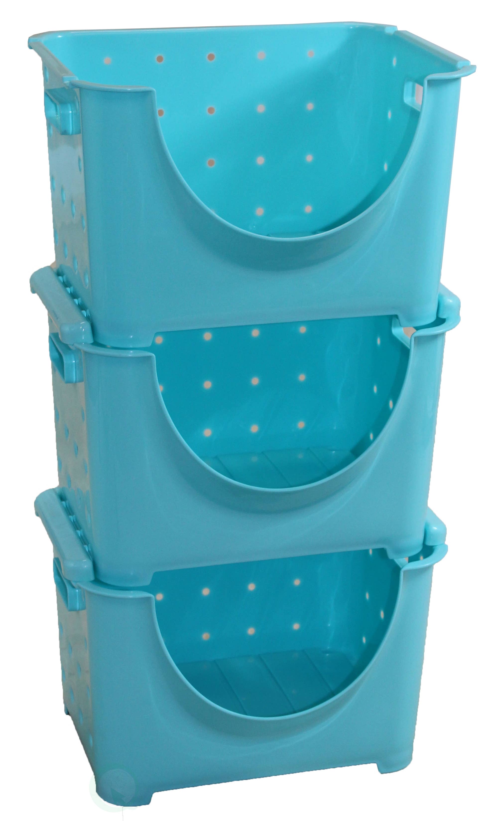 Quickway Imports - Wholesale Storage Bin - Stackable Plastic Storage Container - Blue Stacking Bins1
