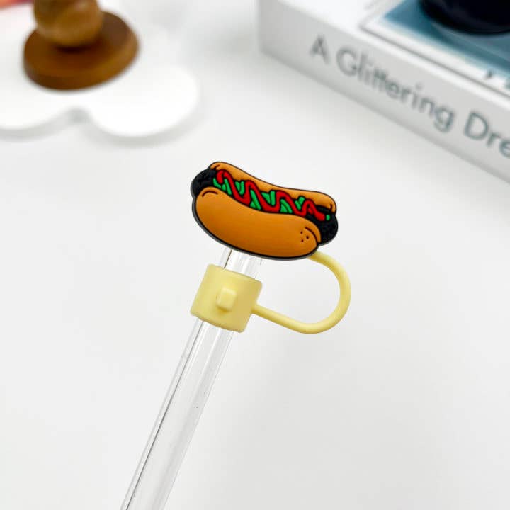 SoapElenGlen - Wholesale Drinking straw - Donut Straw Cover Cute Cartoon Straw Toppers3