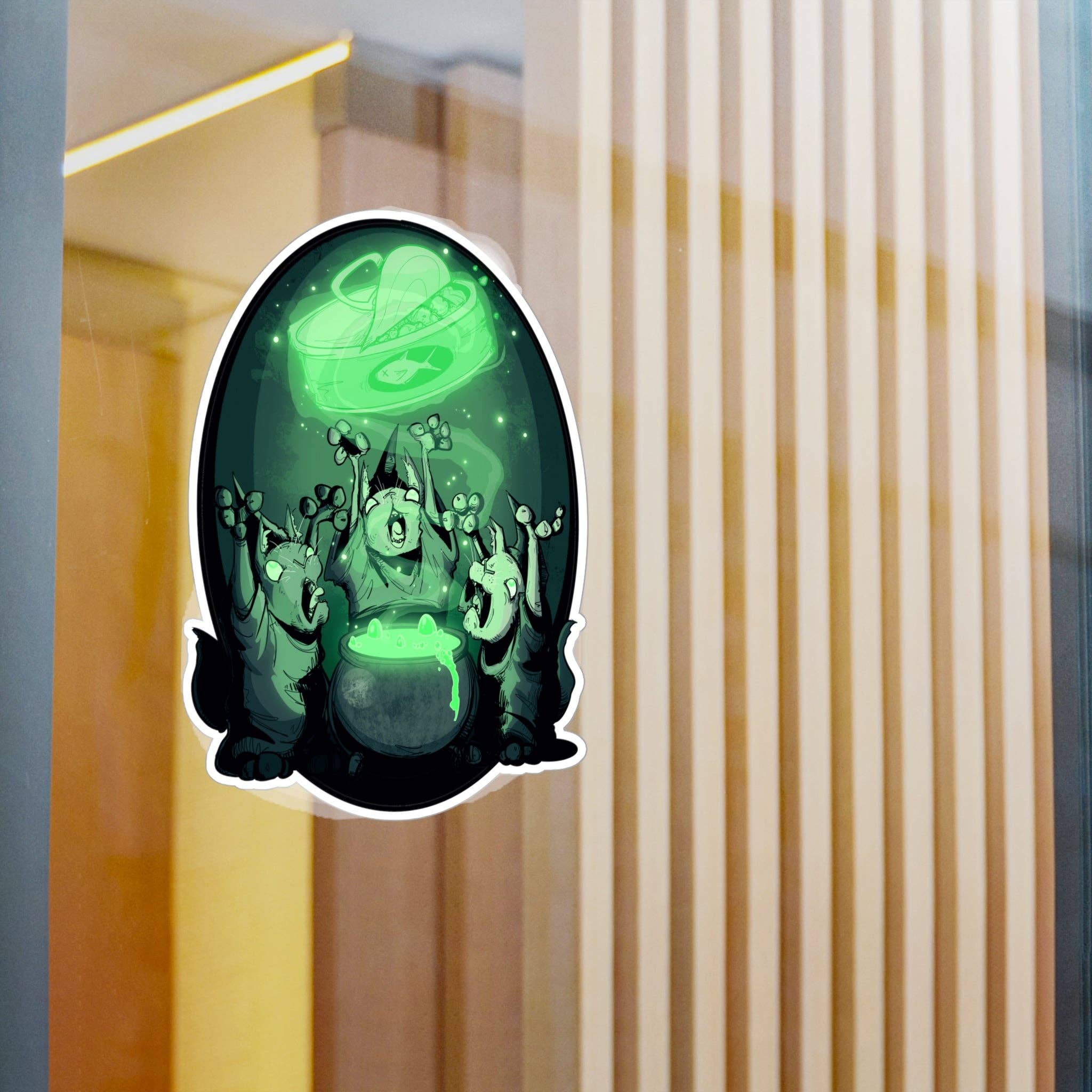 LVB Art - Vente Autocollant - Autocollant en vinyle découpé à la forme Cat Coven20