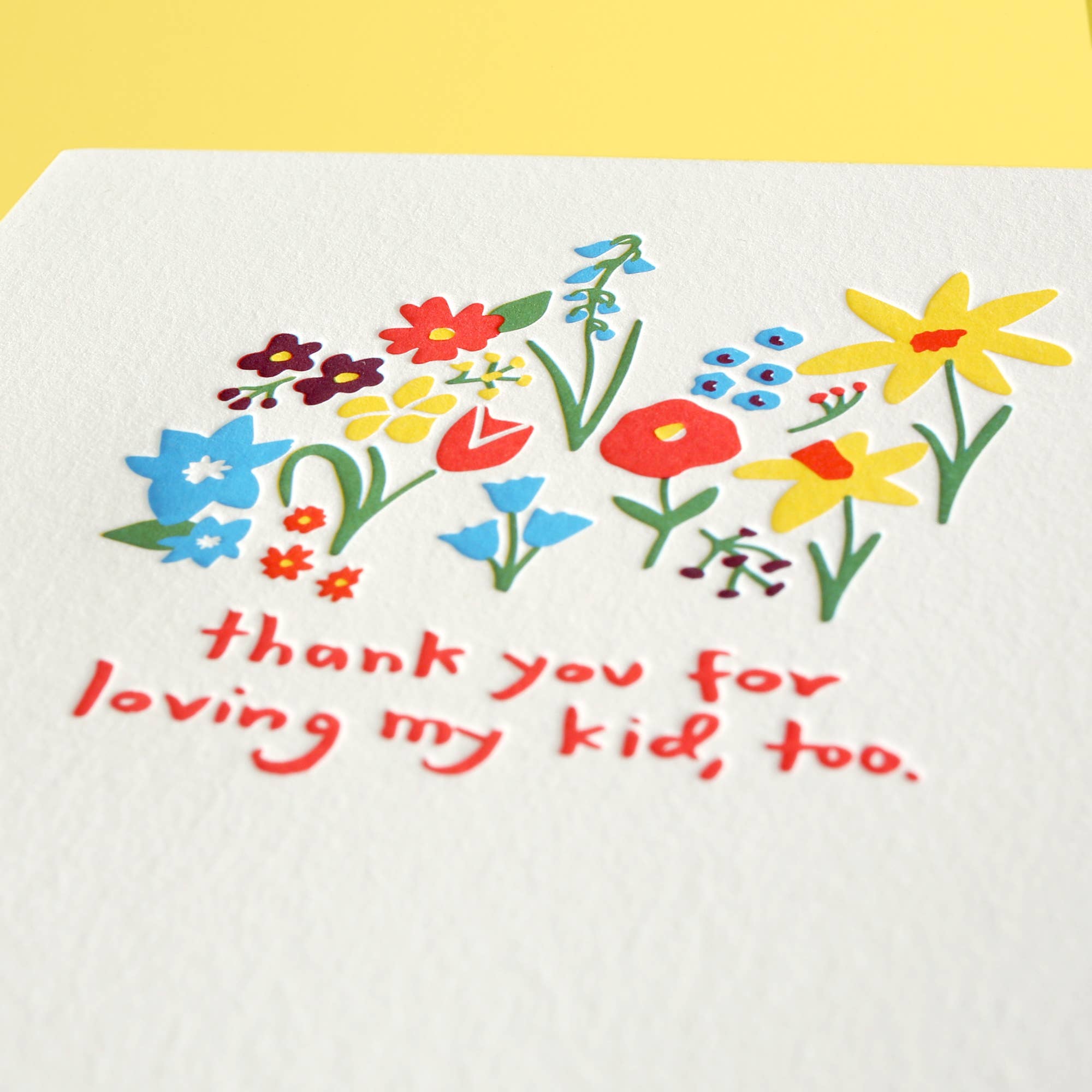 Shorthand Press - Wholesale Love Card - Love My Kid - Letterpress Greeting Card2