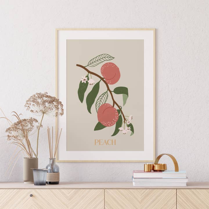 Frugtmarked Fersken Kunsttryk No60 for engroshandel hos el&chic