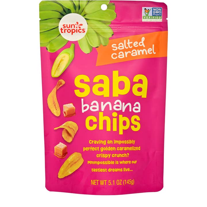 Sun Tropics - Wholesale Chips - Sun Tropics Saba Banana Chips - Salted Caramel, 5.1 oz