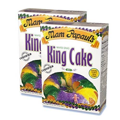 Mam Papaul's Mardi Gras King Cake Mix Kit 28.5 oz - 2 Pack for wholesale by The Mardi Gras Krewe