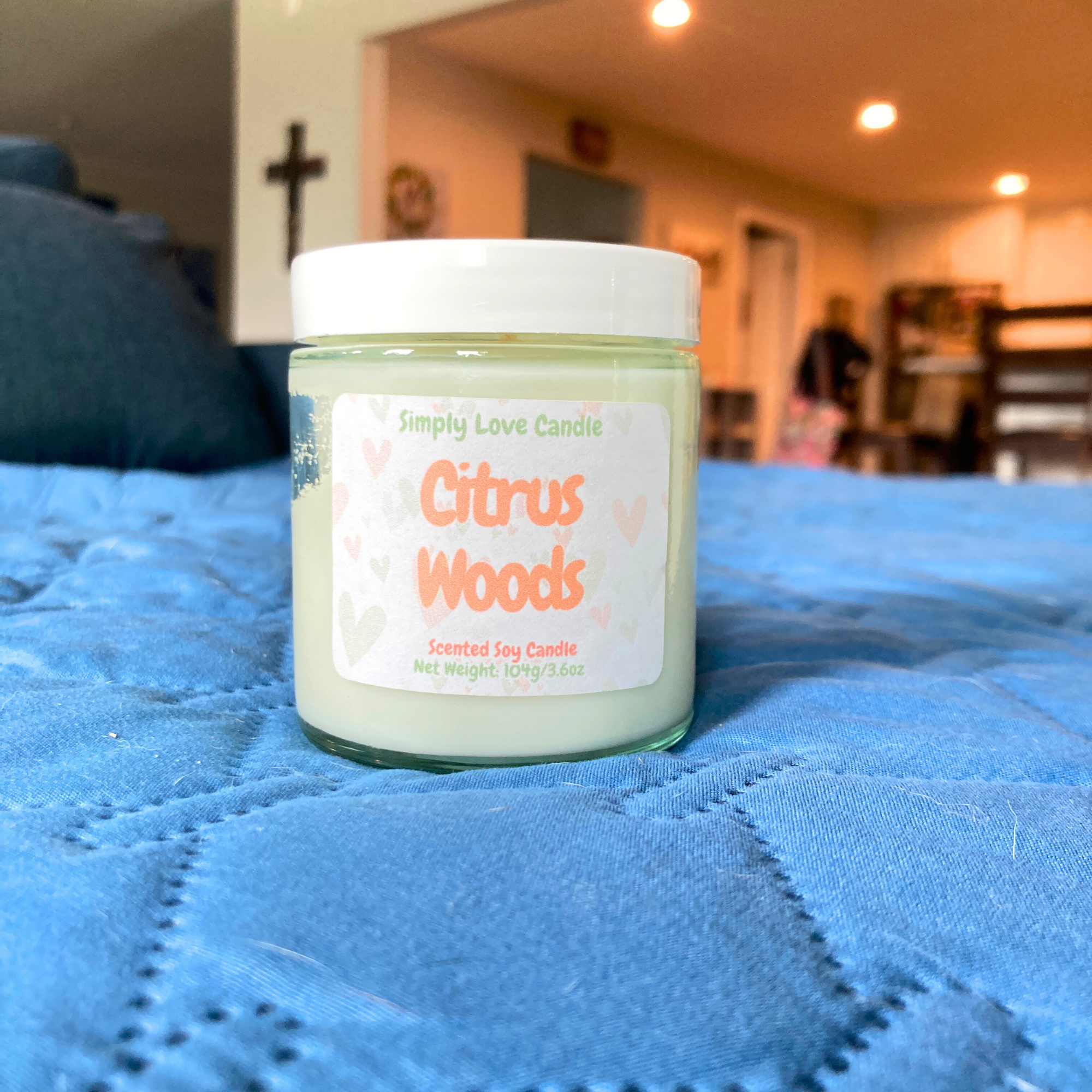 Simply Love Candle - Wholesale Jar/Filled Candle - Citrus + Evergreen Mini Candle | Soy Candle in Glass Jar 1