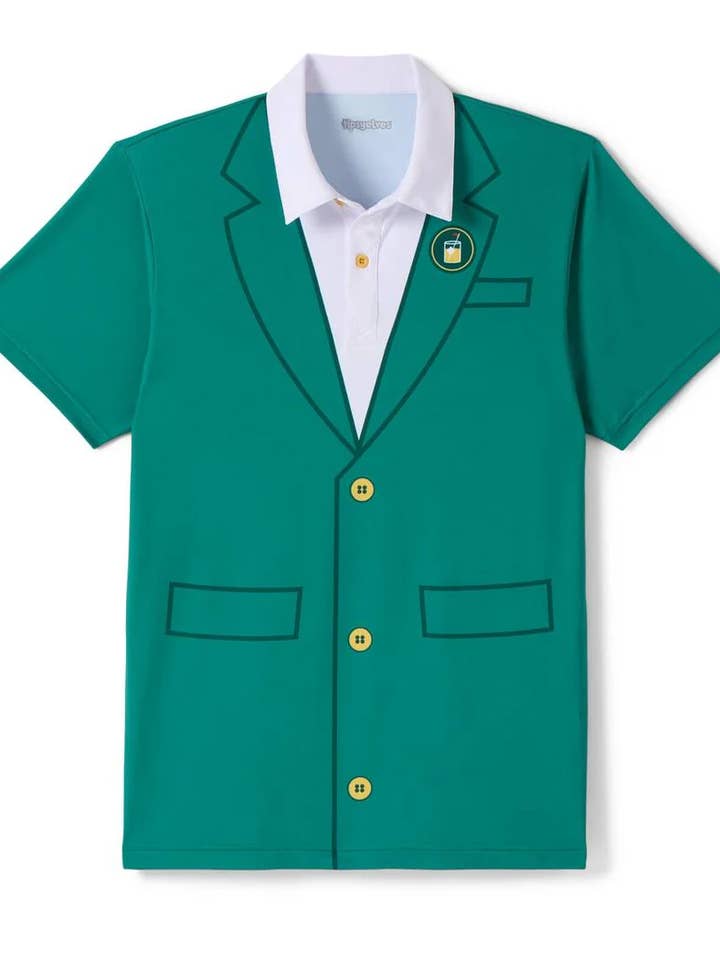 Polo de golf vert blazer - Vêtements de golf Masters pour hommes pour la vente par Tipsy Elves