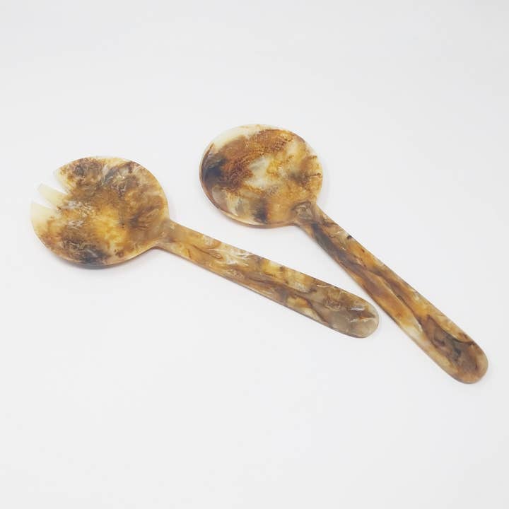 Tortoiseshell Salad Servers Set of 2 for wholesale on Faire