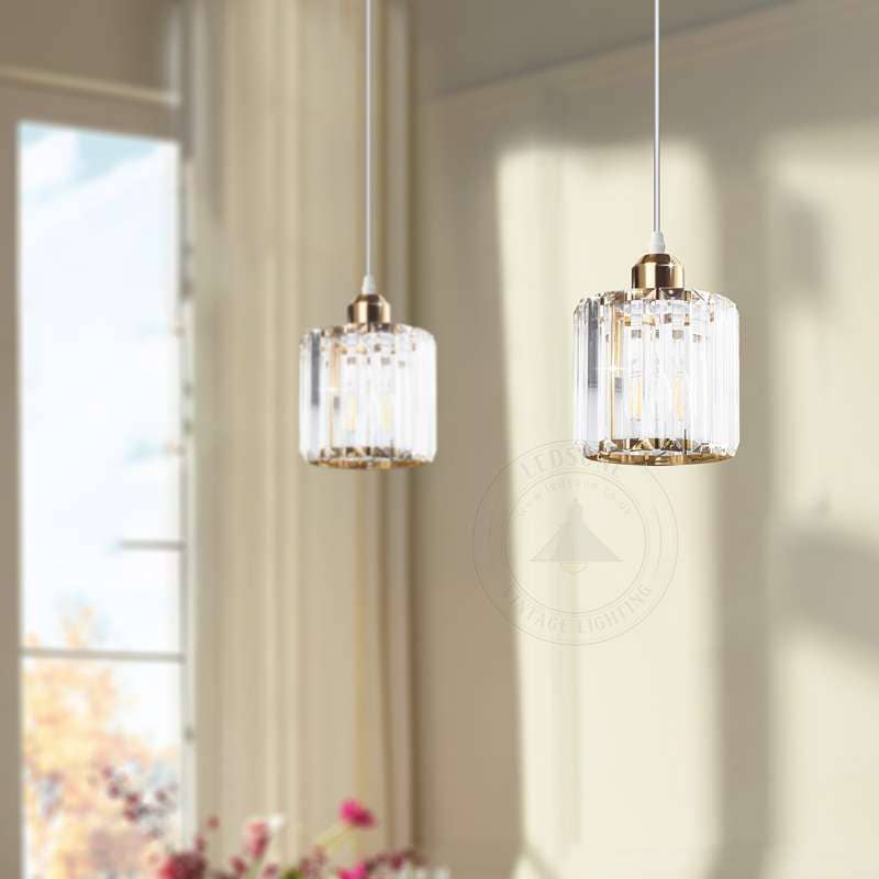Ledsone – wholesale Chandelier/hanging light – Crystal Shade Round Mini Pendant Kitchen Island Light~46334