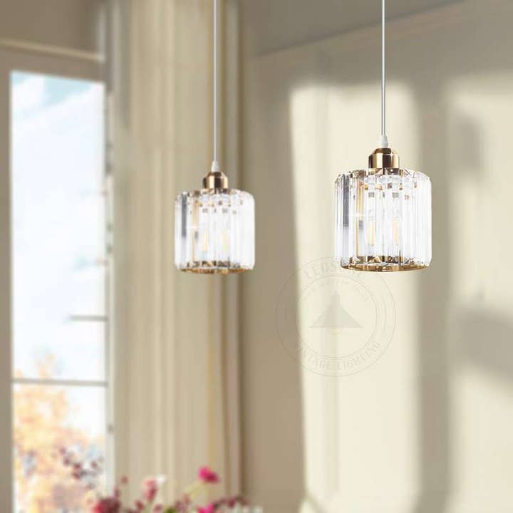 Ledsone – wholesale Chandelier/hanging light – Crystal Shade Round Mini Pendant Kitchen Island Light~46334