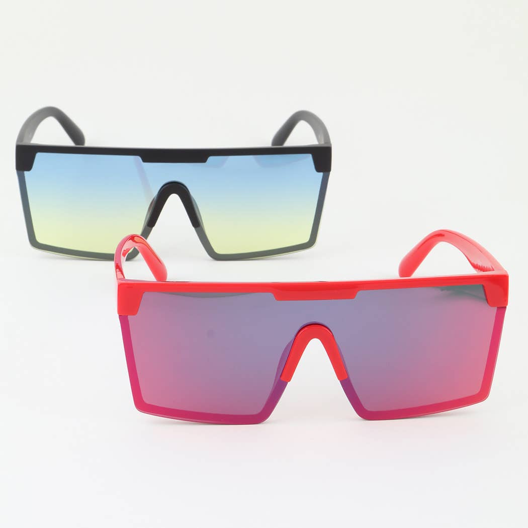 Wholesale Cyberpunk Straight Cut Shield Sunglasses for your