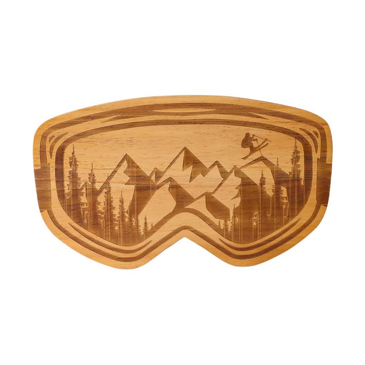 Creative Gifts International Inc. - Wholesale Decorative Tabletop Object - Ski Goggles Wood Board - 15" x 8.75"0