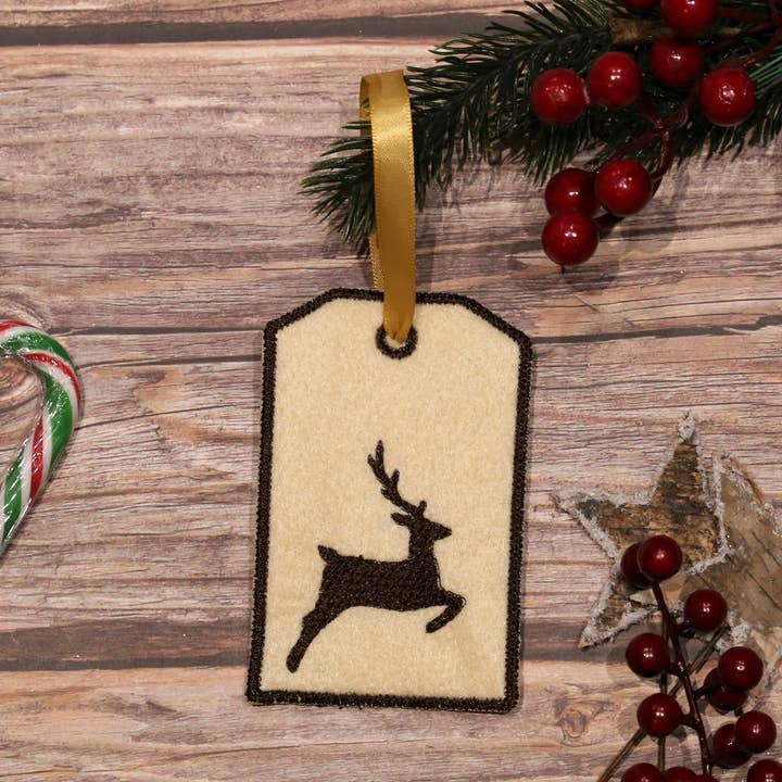 Decorazione del cervo dell'albero di Natale, Decorazione appesa di Natale, Decorazione dell'albero di Natale per la vendita all'ingrosso da parte di Mummy's Marvellous Makes Ltd