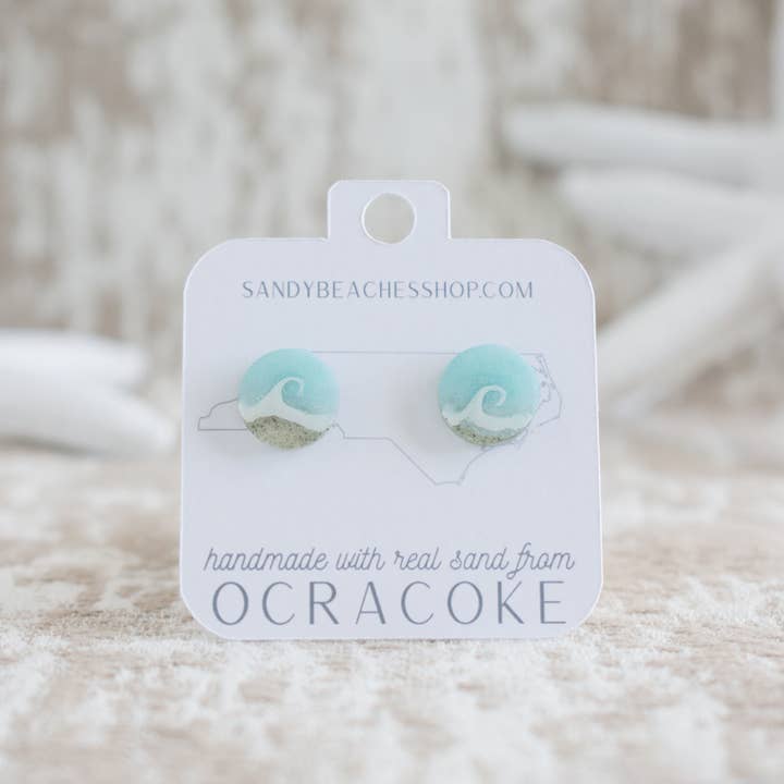 Sandy Beaches Shop - Wholesale Stud/Post Earrings - Custom Sand Wave Stud Earrings | Beach Sand2