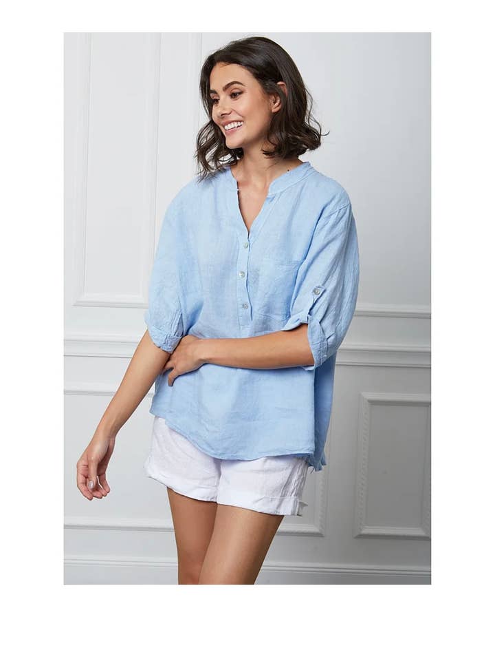 LÉA & LUC - Wholesale Button Down Shirt - Women's - 100% Linen Blouse REF. 6367