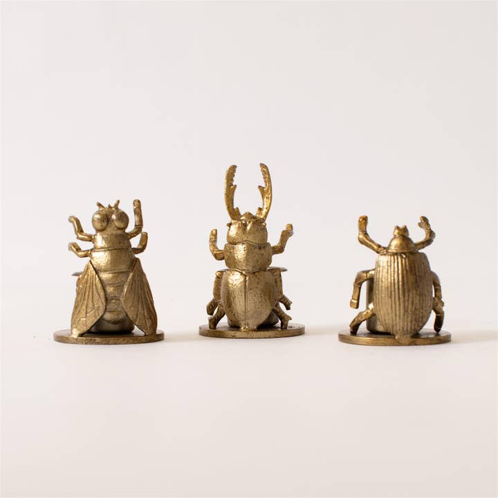 Audrey's Home & Gift - Wholesale Candle Holder - Candle Holders - Short Golden Bugs (3 Designs) (PK/12 AST)2