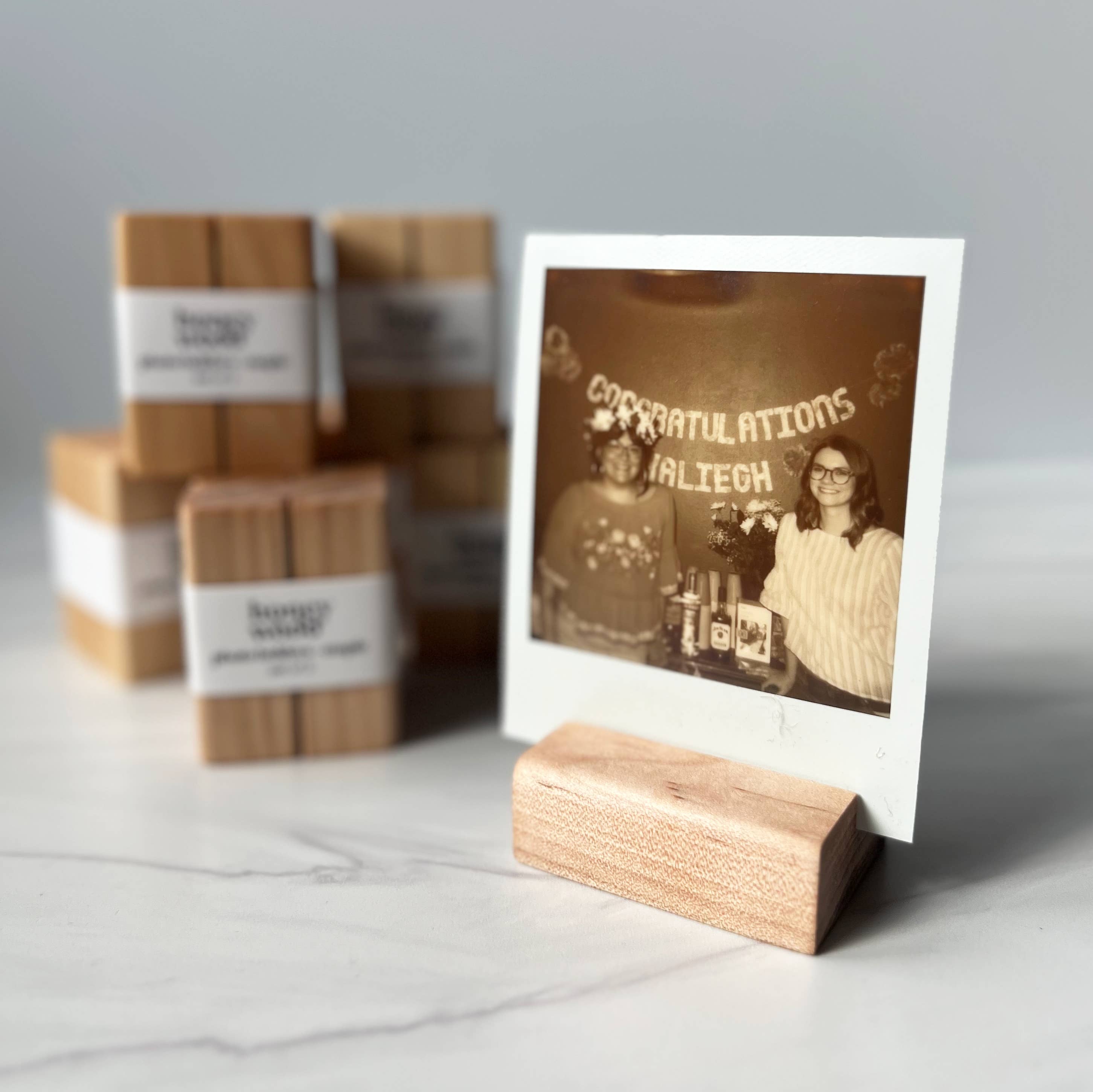 Natural Wood Photo Holders | Set of 2 for wholesale by Honeywood