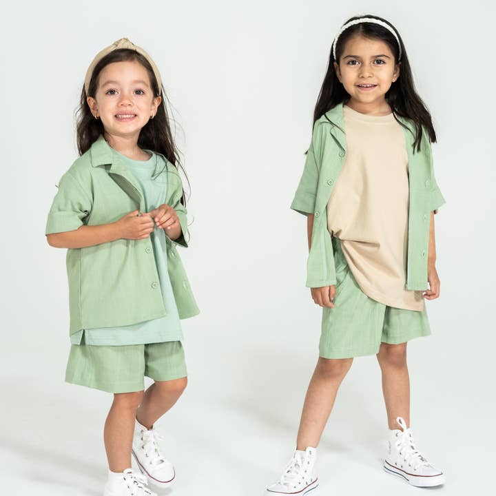 Cotton Linen Set in Mint for wholesale on Faire7