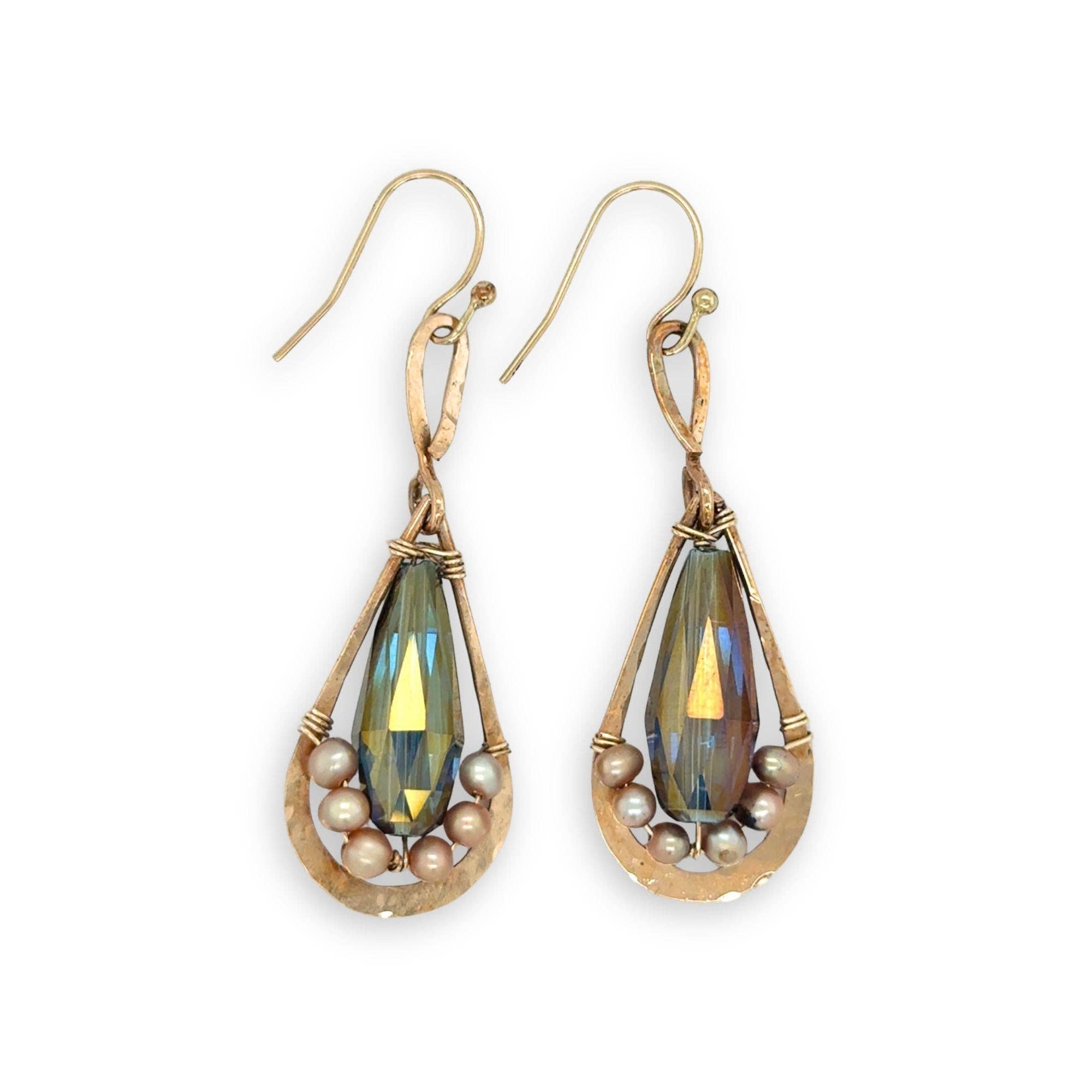 Art by any Means Jewelry - Wholesale Dangle Earrings - Curvilinear Crystal Drop Earrings E84206