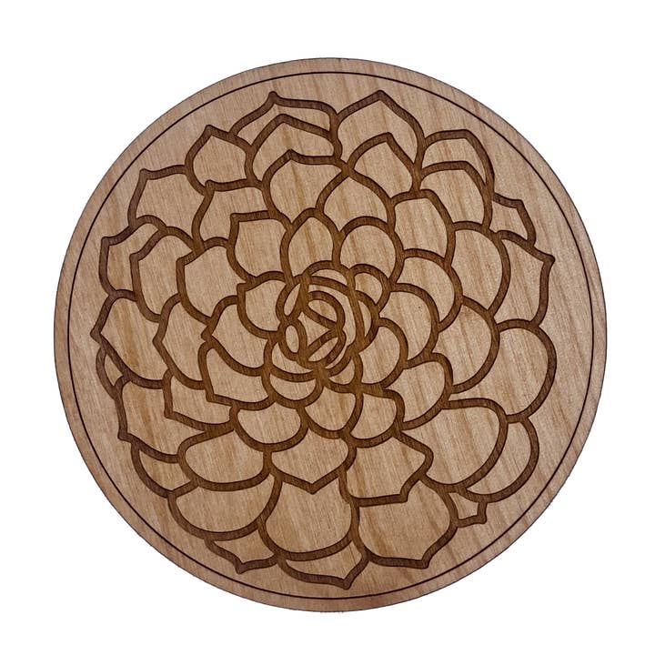 Woodcutts Inc. - Wholesale Coasters - Succulent Wood Coaster