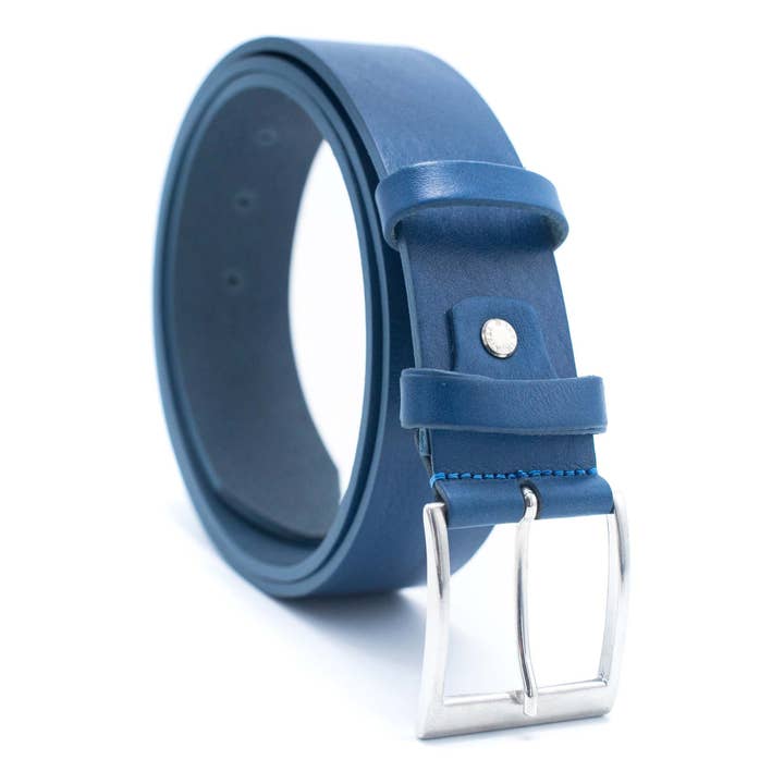 Blue Made in Italy Ceinture en cuir véritable pour hommes LEL-03 pour la vente par RIOECO
