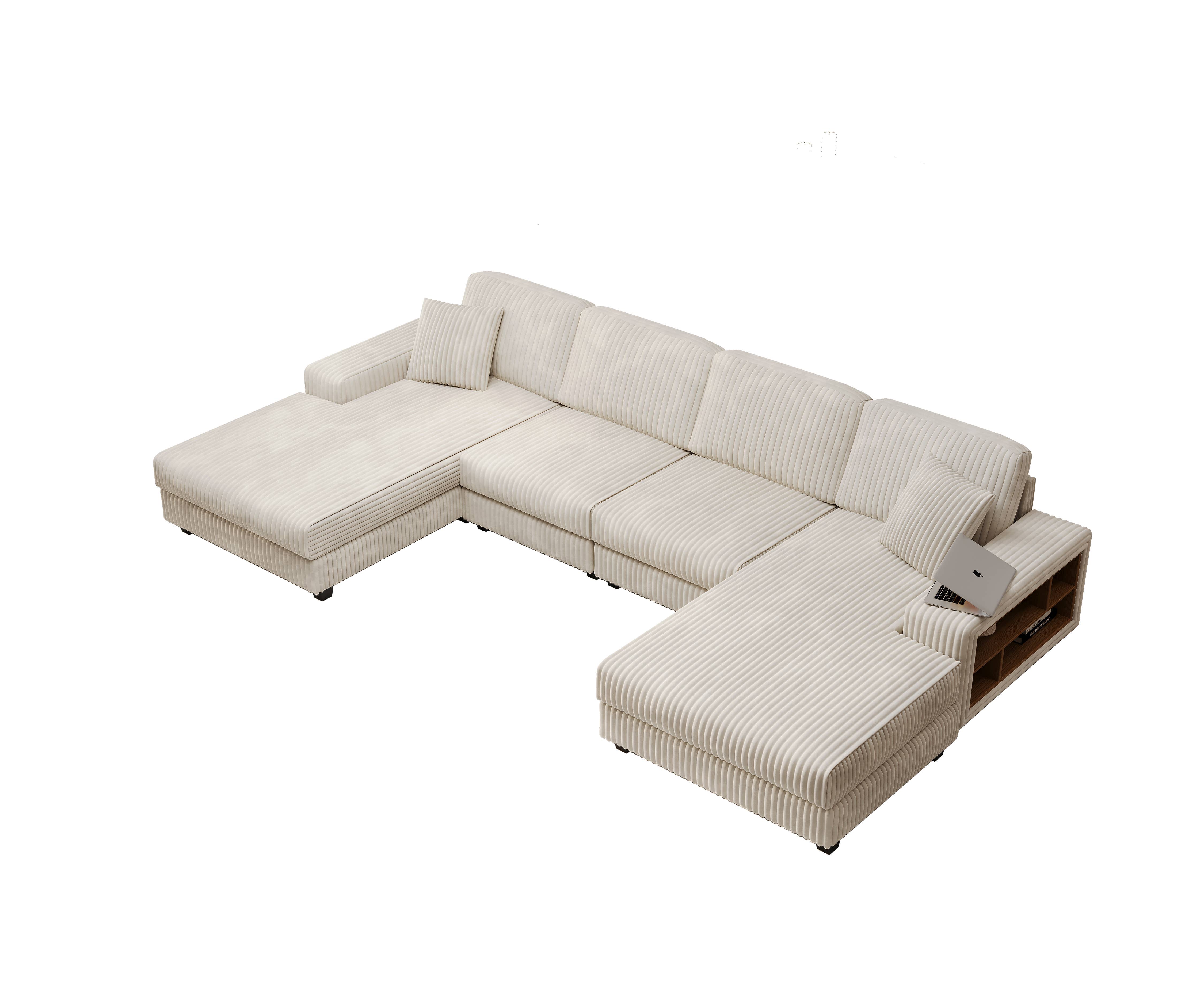 HOMYCASA DESIGN INC - Wholesale Sofa - 4-Seater U-Shaped Modular Sectional  Sofa & Corduroy Fabric23