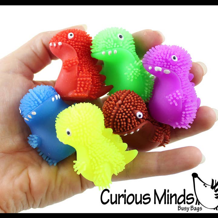 1 Mini Puffer Dinosaurs - Small Novelty Toy - Party Favors - for wholesale by Curious Minds Toys
