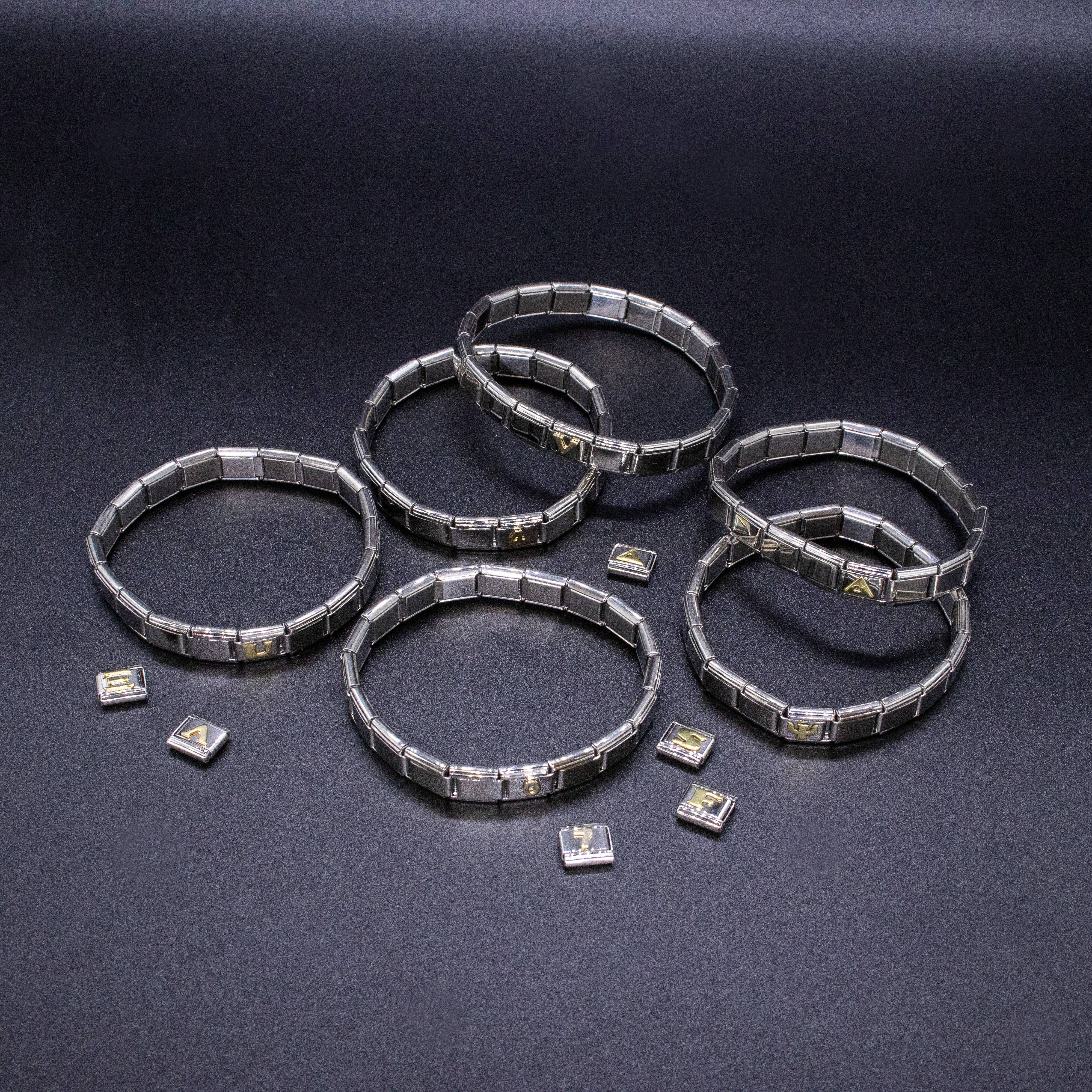 Natalia - Wholesale Individual Charm/Pendant - Italian Charm Letters A-Z - 9mm Gold Bracelet Charms25